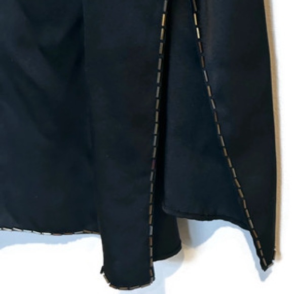 Theory Black 100% Silk Tank with beaded side slits and hem size small - Picture 5 of 7